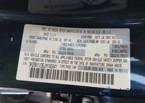 2018 Mazda Mazda3 Touring from USA, damaged, VIN 3MZBN1V35JM185841